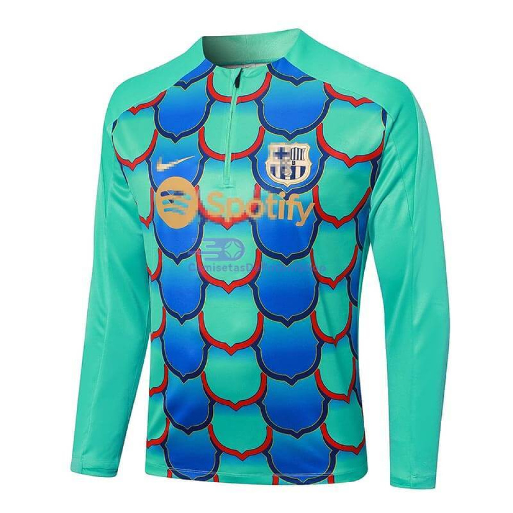 Sudadera de Entrenamiento Barcelona Verde/Azul 2024/2025