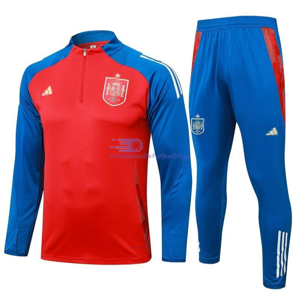 Sudadera de Entrenamiento España Rojo/Azul 2024 Kit