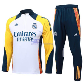 Sudadera de Entrenamiento Real Madrid Blanco/Amarillo 2024/2025 Kit