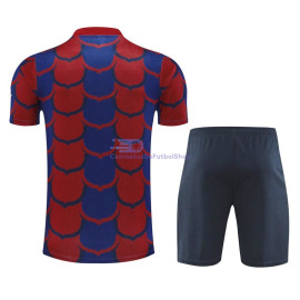 Camiseta Barcelona 2024/2025 Rojo/Azul Pre-Match Niño Kit