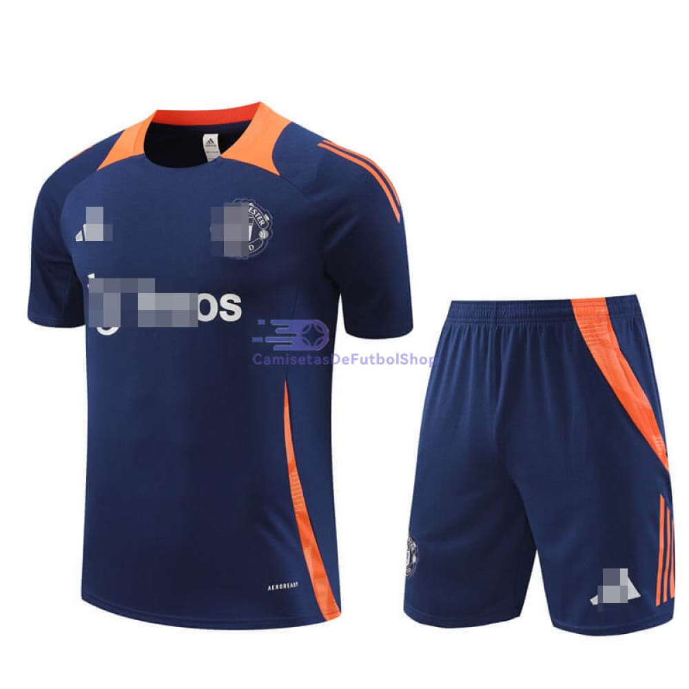 Camiseta de Entrenamiento Manchester United 2024/2025 Azul Oscuro/Naranja Kit