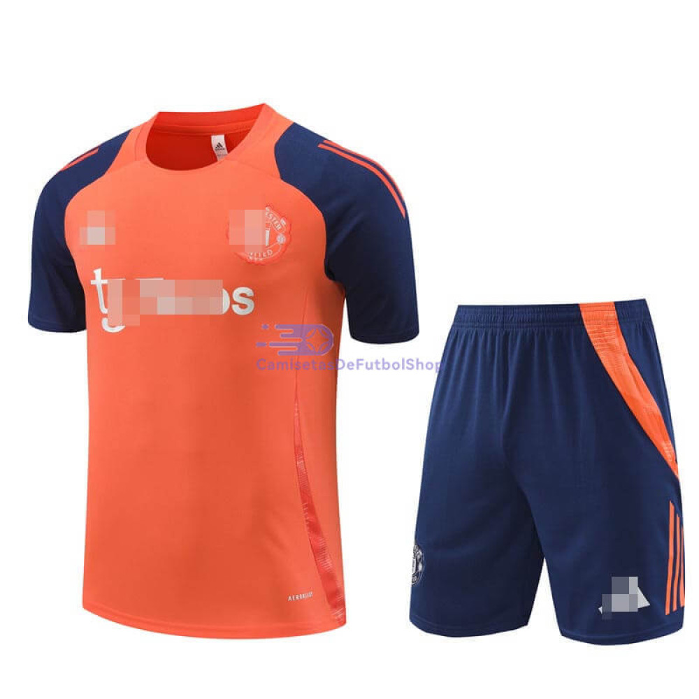 Camiseta de Entrenamiento Manchester United Naranja/Azul Oscuro 2024/2025 Kit