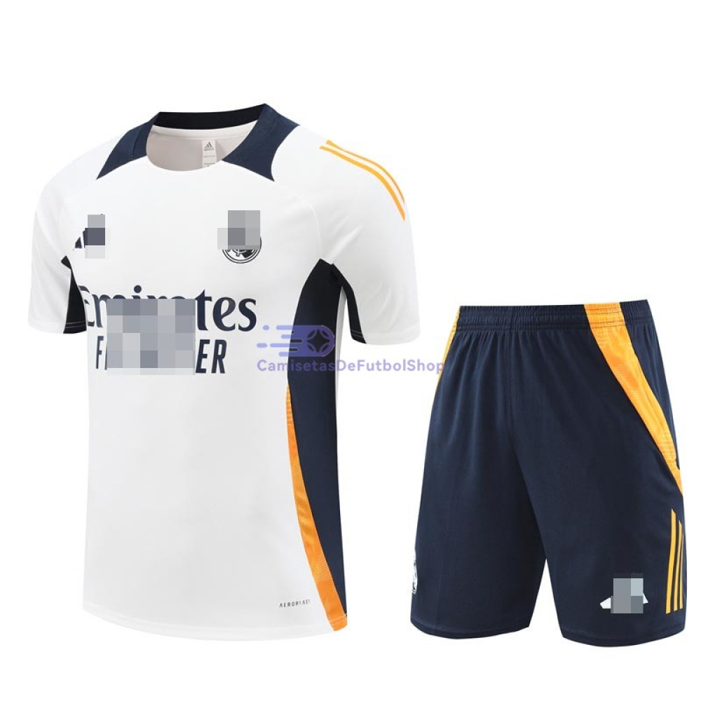 Camiseta de Entrenamiento Real Madrid Blanco/Naranja/Azul Marino 2024/2025 Kit