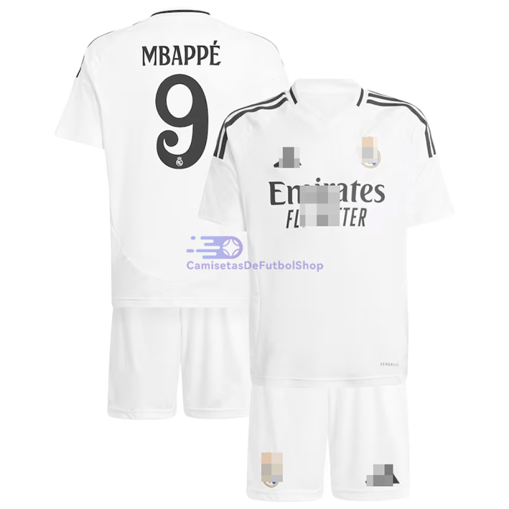 Camiseta Mbappé 9 Real Madrid 2024/2025 1ª Equipación Niño Kit