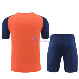 Camiseta de Entrenamiento Manchester United 2024/2025 Naranja/Azul Oscuro Niño Kit