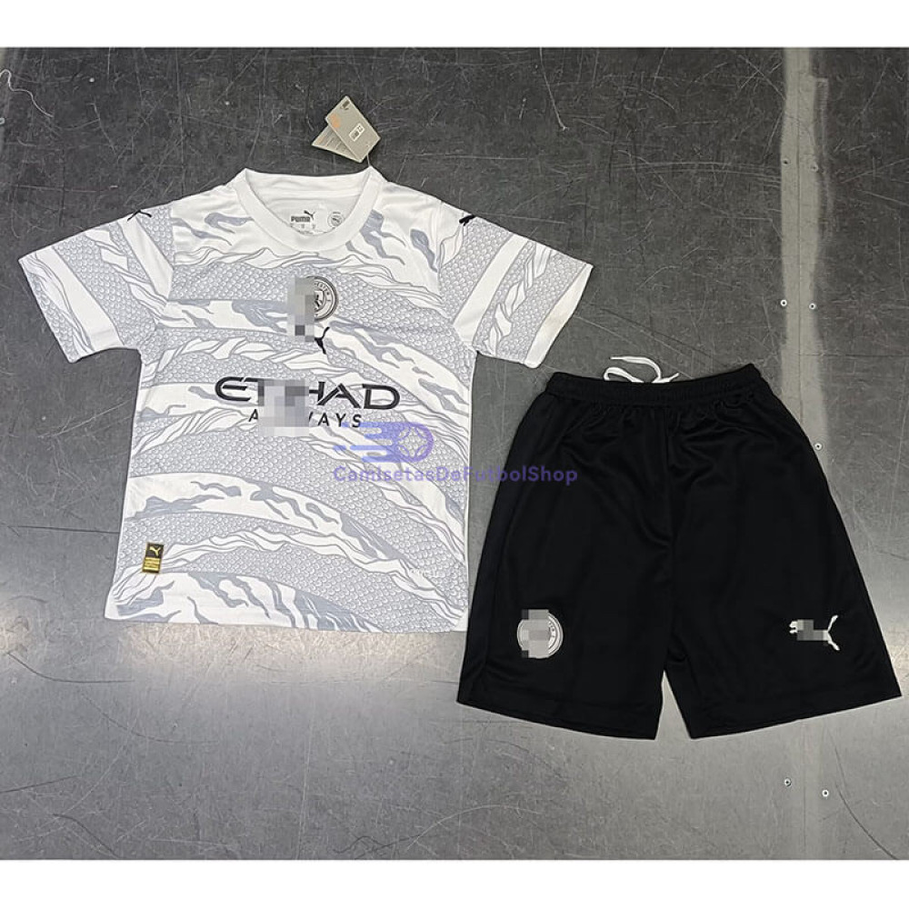 Camiseta Manchester City 2024/2025 Gris Año Nuevo Chino Niño Kit 