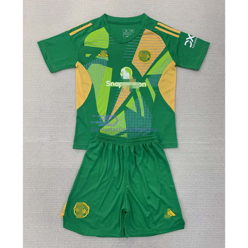 Camiseta De Portero Manchester United 2024/2025 Verde Niño Kit
