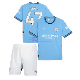 Camiseta Foden 47 Manchester City 2024/2025 1ª Equipación Niño Kit