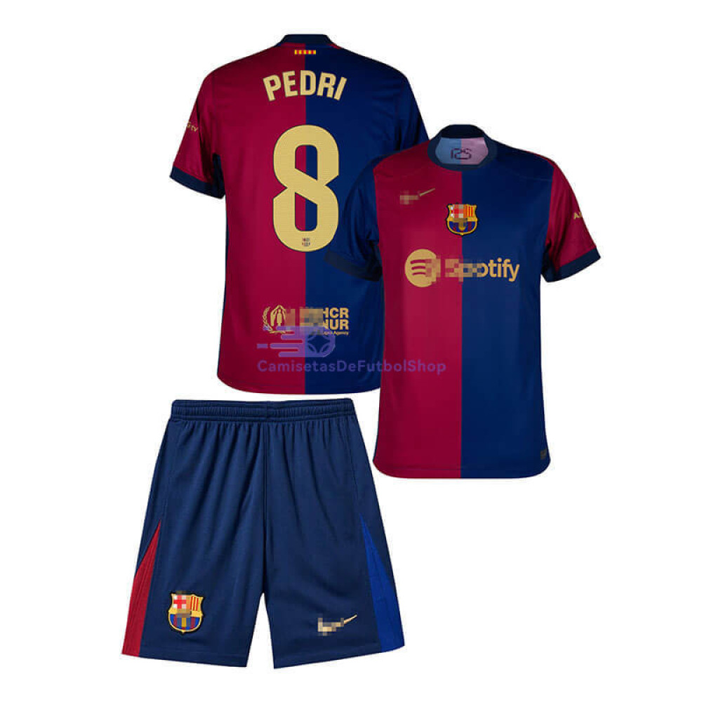 Camiseta Pedri 8 Barcelona 2024/2025 1ª Equipación Niño Kit