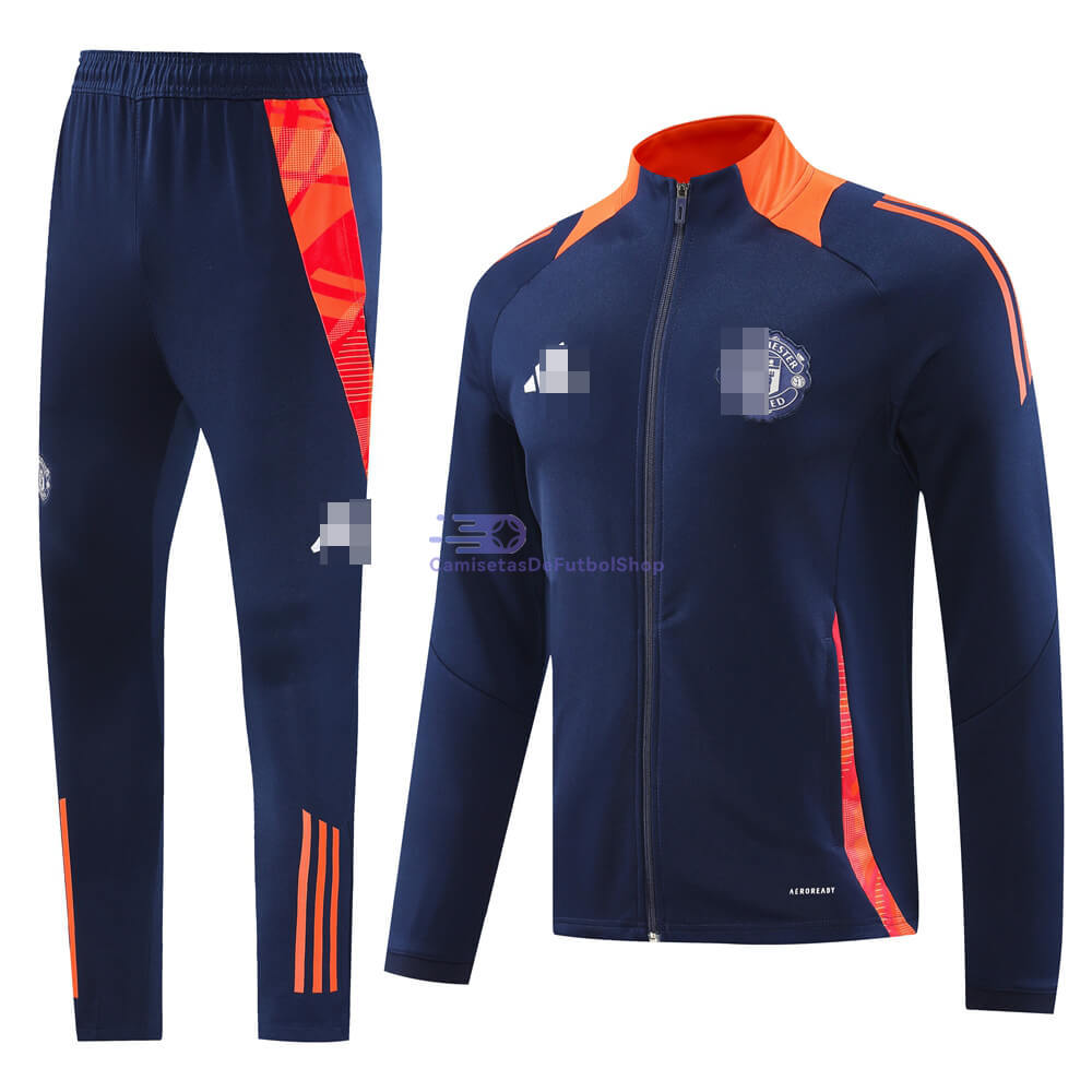 Chandal Manchester United Azul Oscuro/Naranja 2024/2025