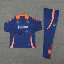 Sudadera de Entrenamiento Manchester United 2024/2025 Azul Marino/Naranja Kit