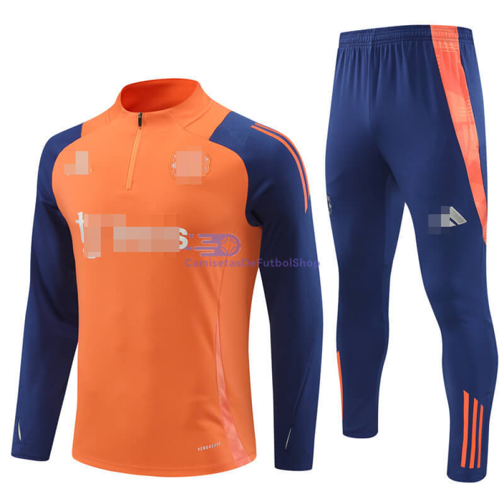 Sudadera de Entrenamiento Manchester United Naranja/Azul 2024/2025 Kit