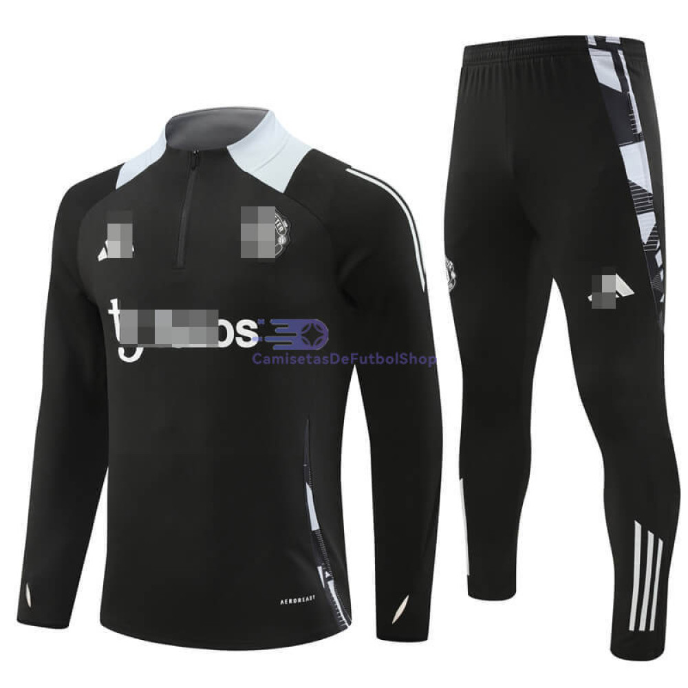 Sudadera de Entrenamiento Manchester United Negro/Gris 2024/2025 Kit