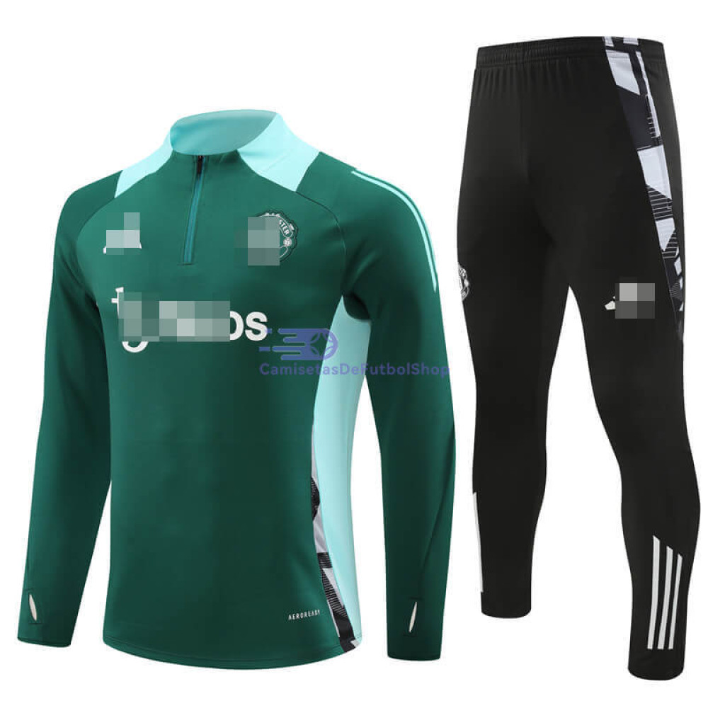 Sudadera de Entrenamiento Manchester United Verde/Azul 2024/2025 Kit