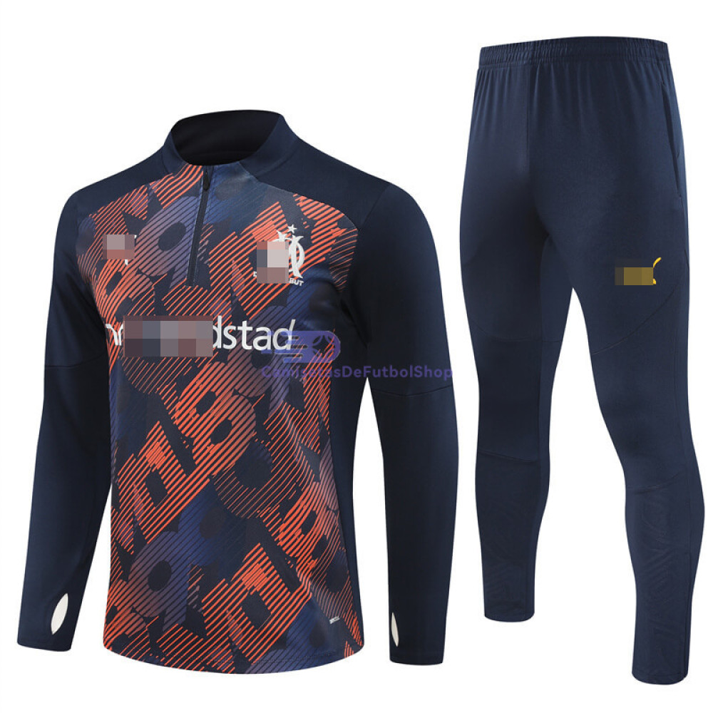 Sudadera de Entrenamiento Olympique Marsella Azul Marino/Naranja 2024/2025 Kit