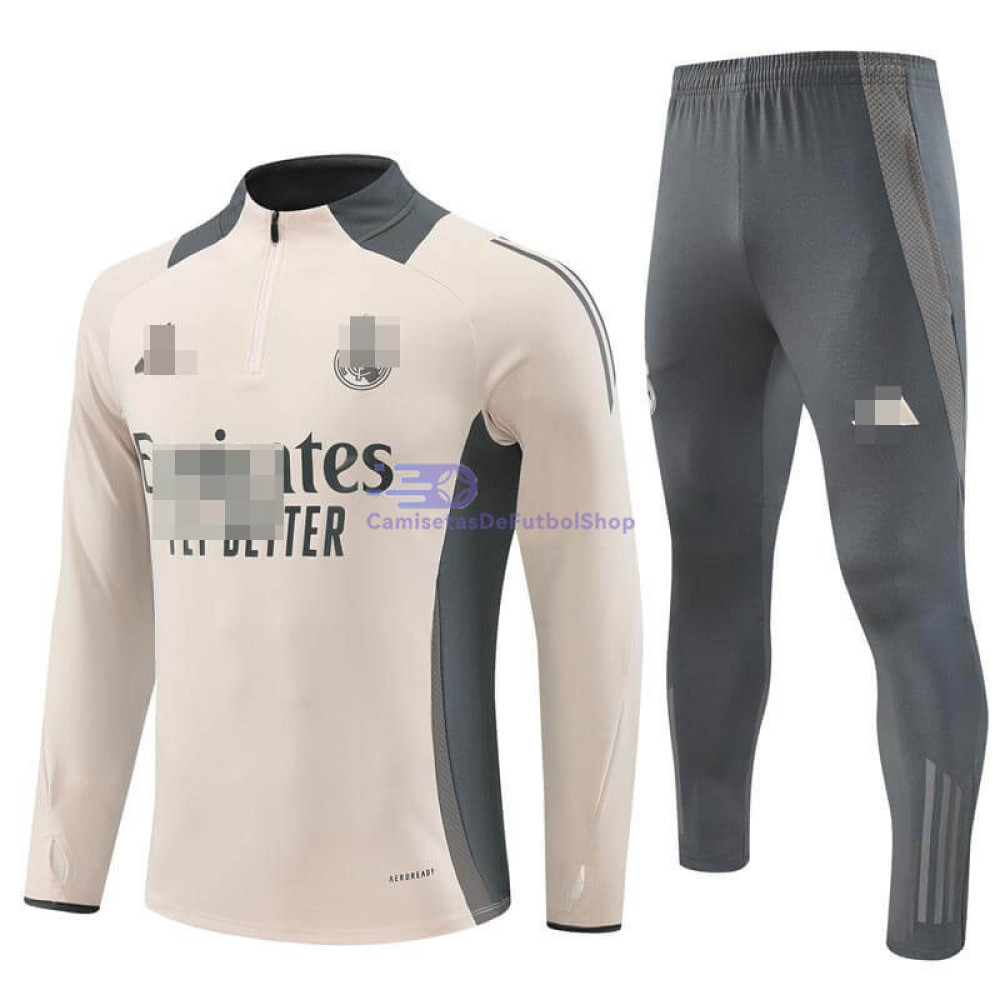 Sudadera De Entrenamiento Real Madrid Caqui/Gris 2024/2025 Kit