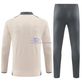 Sudadera De Entrenamiento Real Madrid Caqui/Gris 2024/2025 Kit