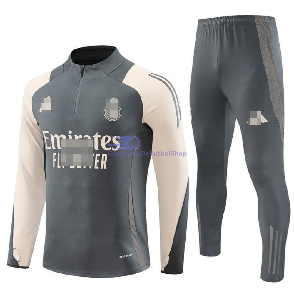 Sudadera De Entrenamiento Real Madrid Gris/Caqui 2024/2025 Kit
