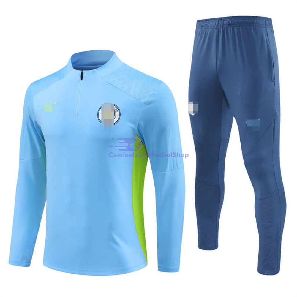 Sudadera de Entrenamiento Manchester City Azul Claro/Verde 2024/2025 Kit