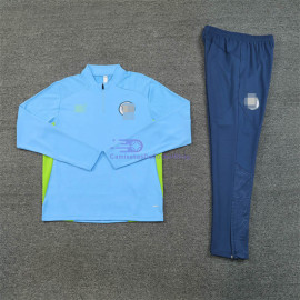 Sudadera de Entrenamiento Manchester City Azul Claro/Verde 2024/2025 Kit