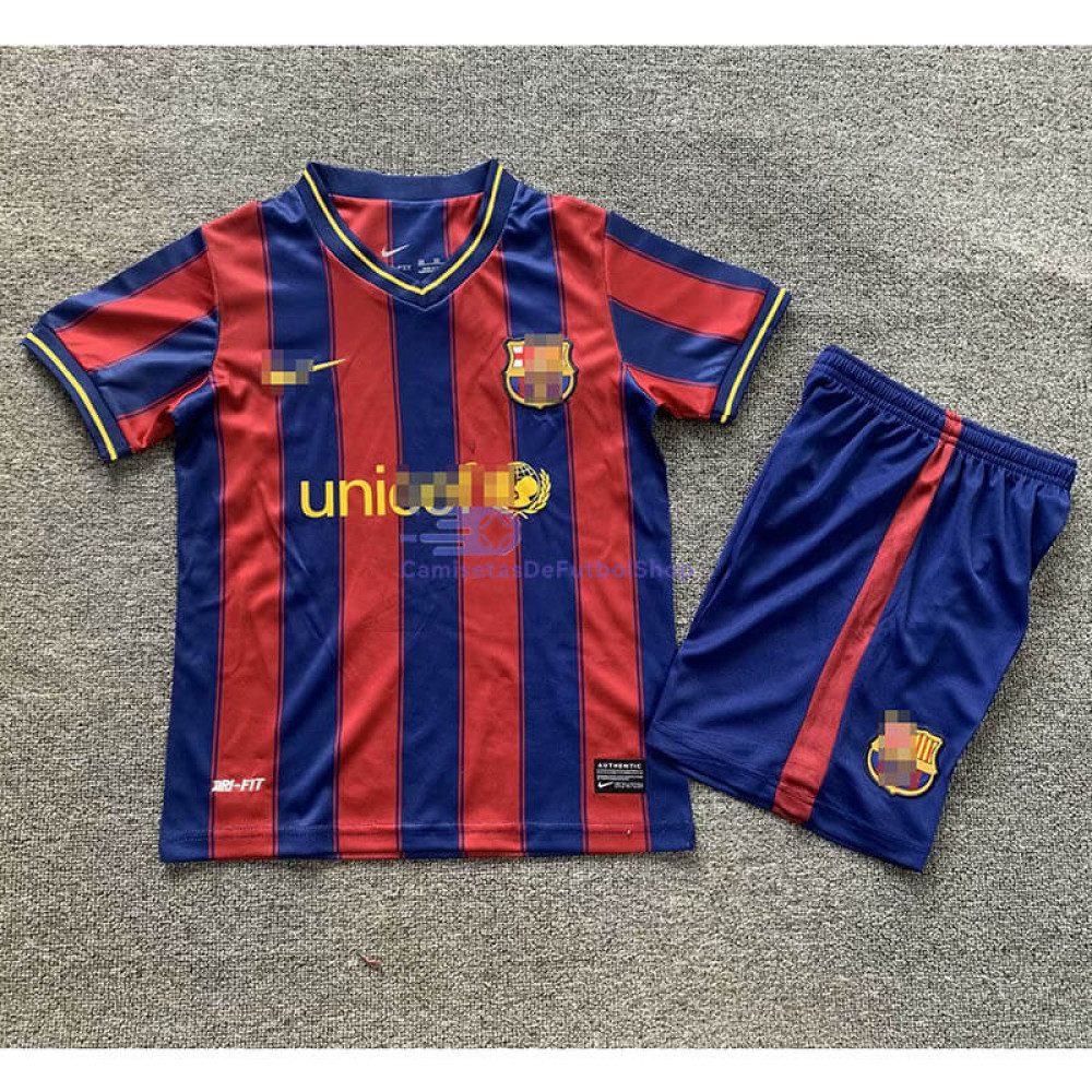 Camiseta Barcelona 2009/10 1ª Equipación Retro Niño Kit
