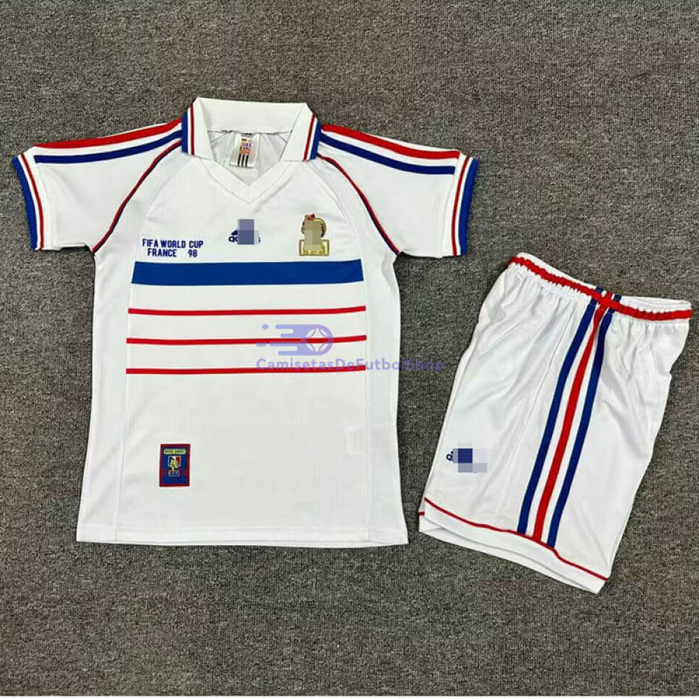 Camiseta Francia 1998 2ª Equipación Retro Niño Kit