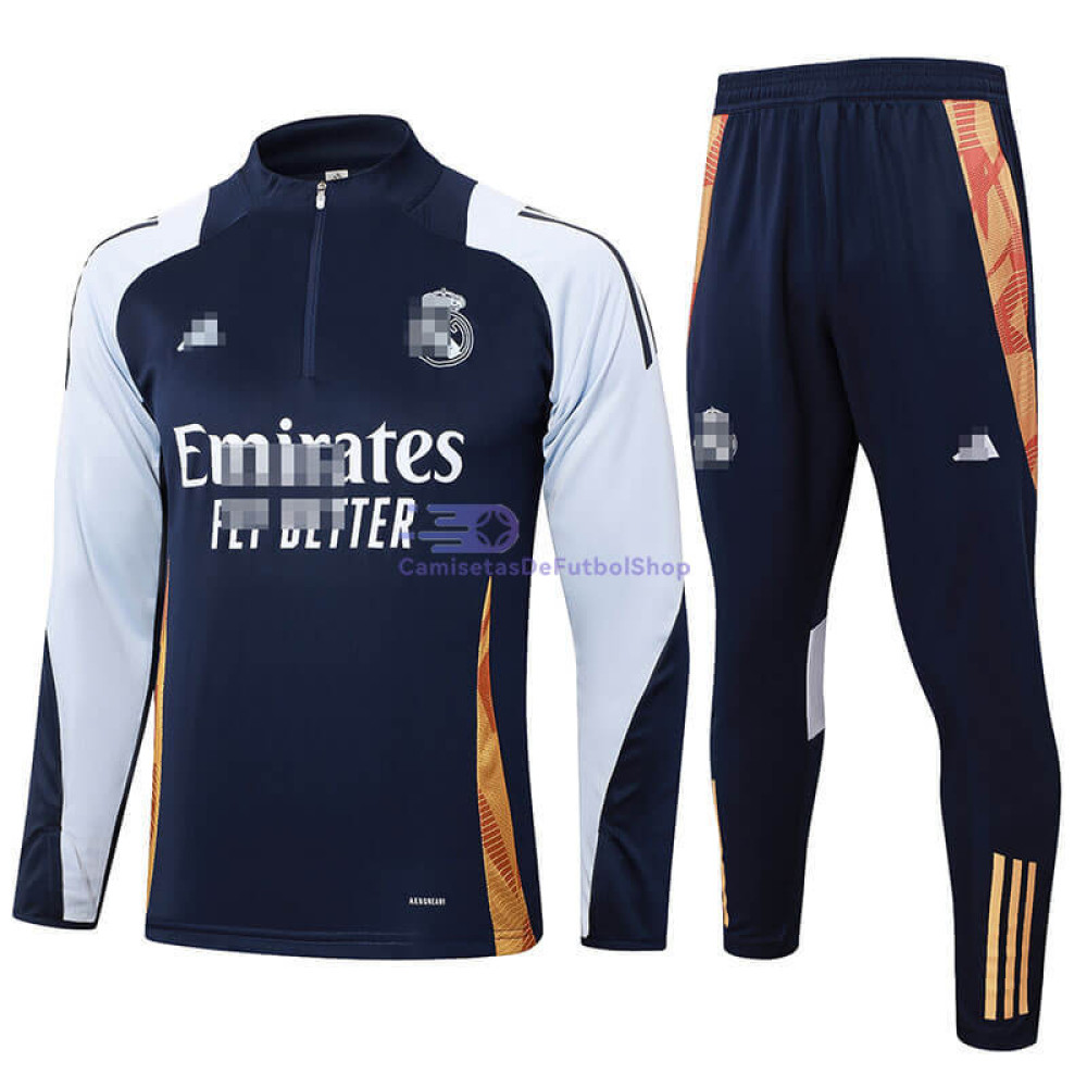 Sudadera De Entrenamiento Real Madrid 2024/2025 Azul Marino/Azul Claro Kit