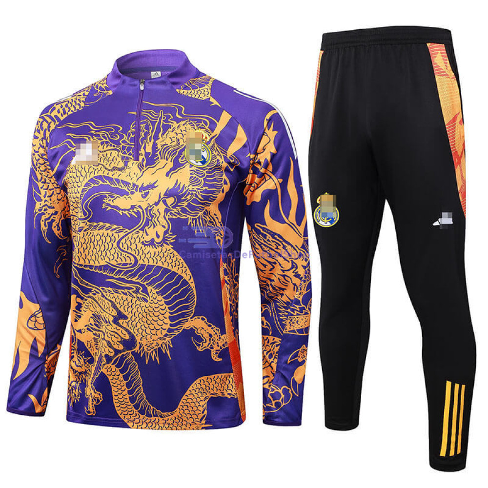 Sudadera De Entrenamiento Real Madrid 2024/2025 Morado con Estampado Kit