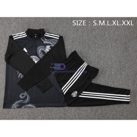 Sudadera De Entrenamiento Real Madrid 2024/2025 Negro con Estampado Kit