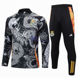 Sudadera De Entrenamiento Real Madrid 2024/2025 Negro/Gris con Estampado Kit