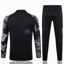 Sudadera De Entrenamiento Real Madrid 2024/2025 Negro/Gris con Estampado Kit