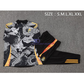 Sudadera De Entrenamiento Real Madrid 2024/2025 Negro/Gris con Estampado Kit