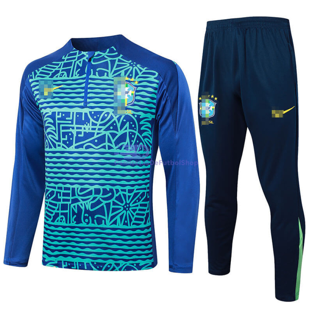 Sudadera de Entrenamiento Brasil 2024 Azul Real Kit