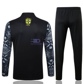 Sudadera de Entrenamiento Brasil 2024 Negro/Gris Kit