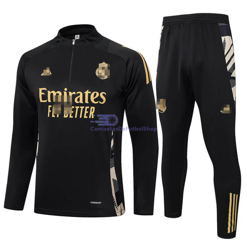 Sudadera de Entrenamiento Real Madrid 2024/2025 Negro/Amarillo Kit