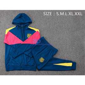 Chandal Con Capucha Barcelona Azul Marino/Rojo/Amarillo 2024/2025