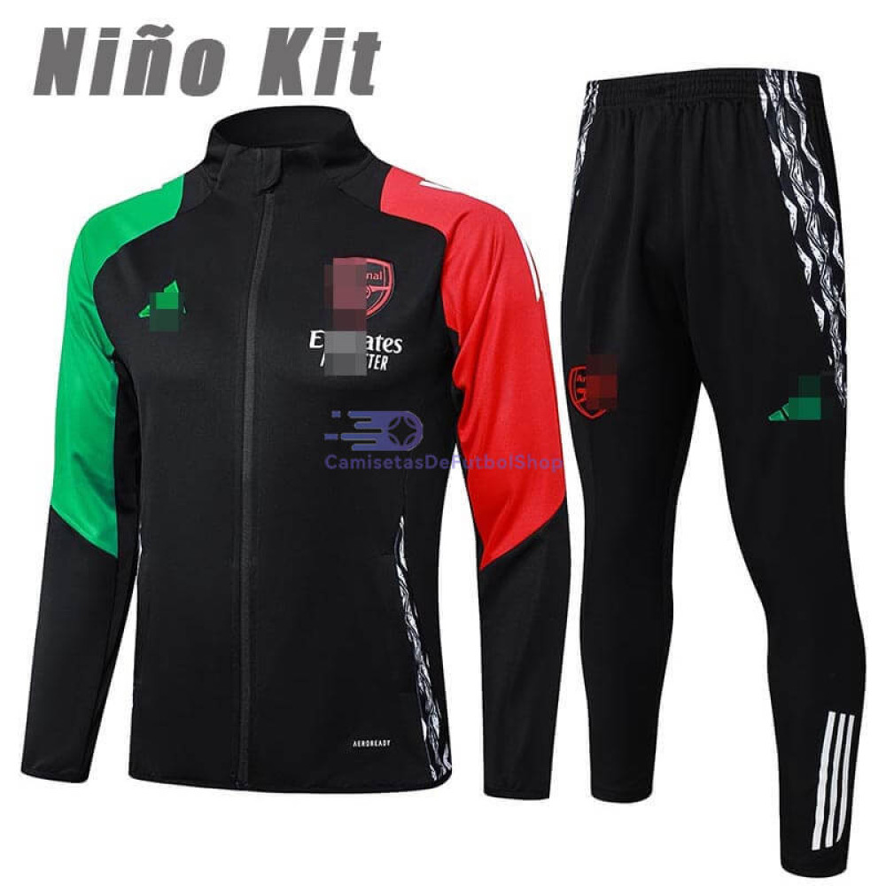 Chandal Arsenal Negro/Verde/Rojo 2024/2025 Niño