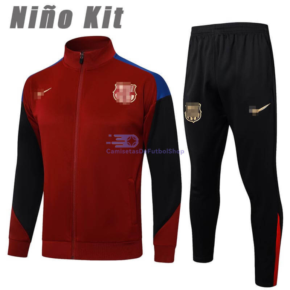 Chandal Barcelona Rojo/Negro 2024/2025 Niño