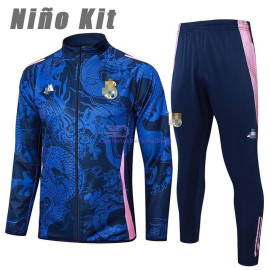 Chandal Real Madrid Azul/Rosa con Estampado 2024/2025 Niño