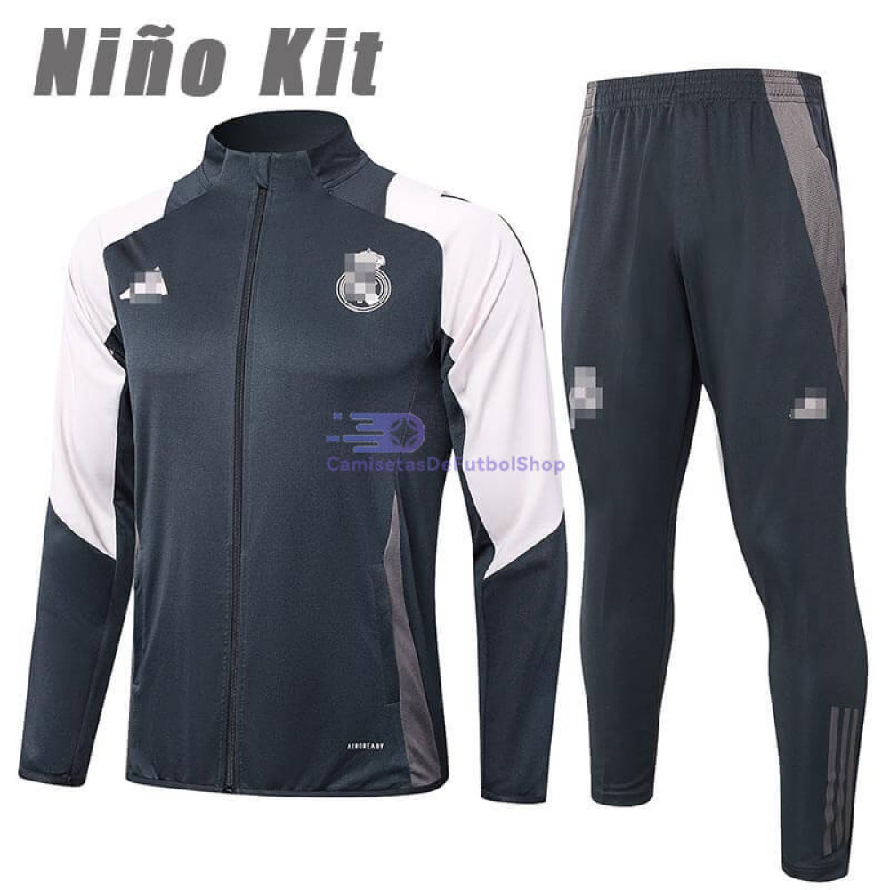 Chandal Real Madrid Gris/Caqui 2024/2025 Niño