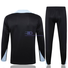 Sudadera De Entrenamiento Barcelona Negro/Gris 2024/2025 Niño Kit