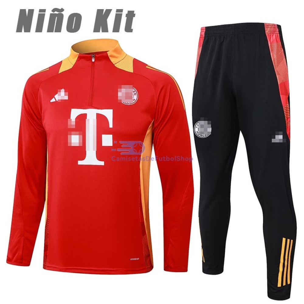 Sudadera de Entrenamiento Bayern Múnich Rojo/Amarillo 2024/2025 Niño Kit