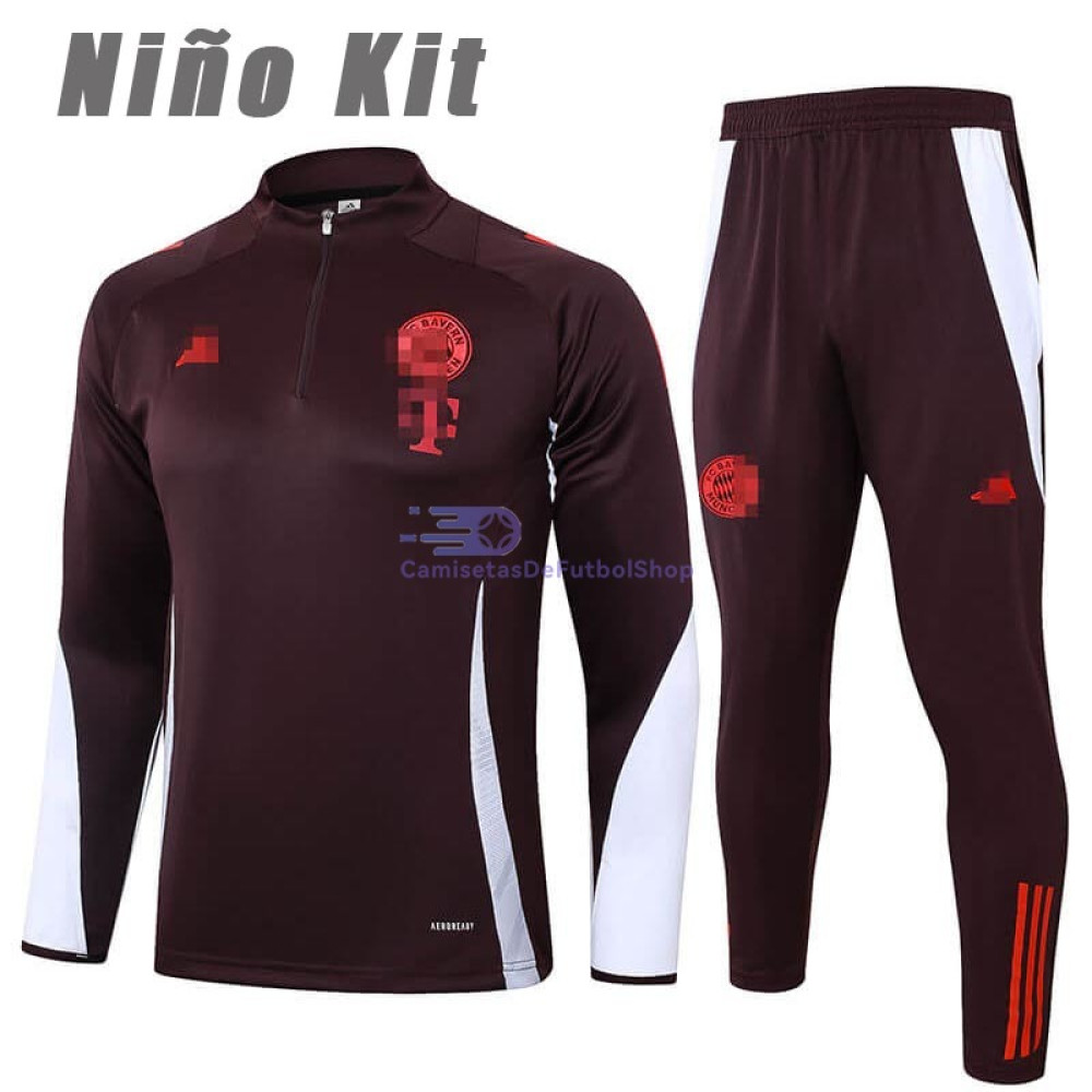 Sudadera de Entrenamiento Bayern Múnich Rojo Oscuro 2024/2025 Niño Kit