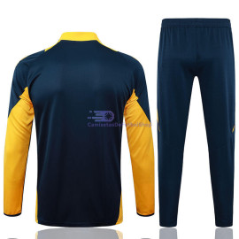 Sudadera De Entrenamiento Real Madrid Azul Marino/Amarillo 2024/2025 Niño Kit