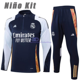 Sudadera De Entrenamiento Real Madrid Azul Marino/Azul Claro 2024/2025 Niño Kit