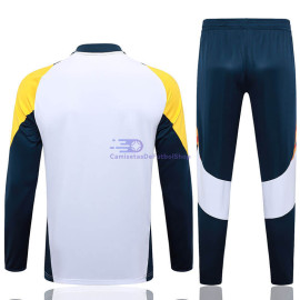 Sudadera De Entrenamiento Real Madrid Blanco/Amarillo 2024/2025 Niño Kit