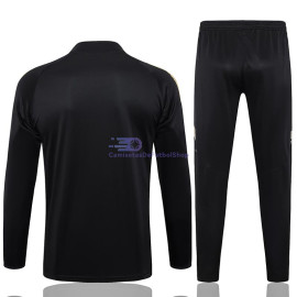 Sudadera De Entrenamiento Real Madrid Negro/Amarillo 2024/2025 Niño Kit