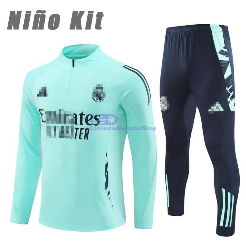 Sudadera de Entrenamiento Real Madrid Aquamarine 2024/2025 Niño Kit
