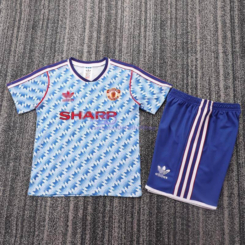 Camiseta Manchester United 1991/92 2ª Equipación Retro Niño Kit