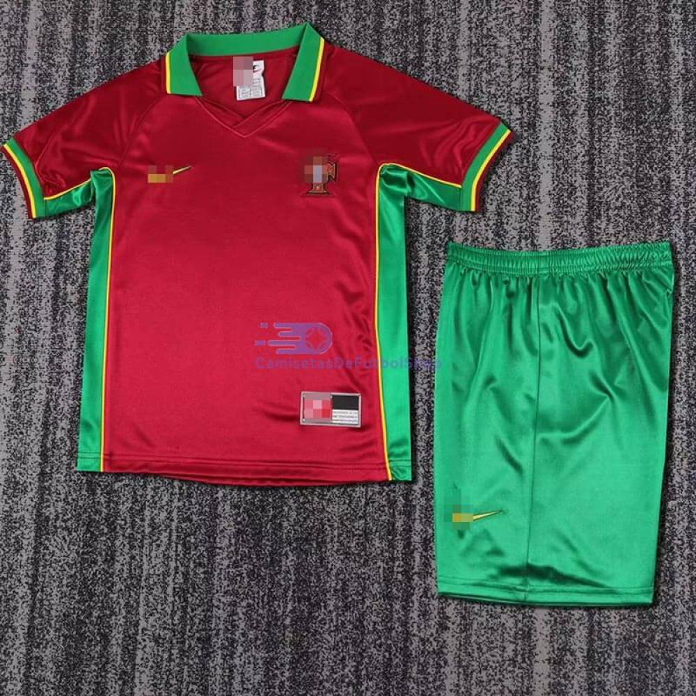 Camiseta Portugal 1998 1ª Equipación Retro Niño Kit